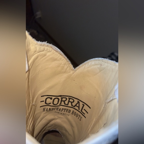 Corral women’s white glittered inlay and crystal square toe cowboy boot A3397 - Picture 4 of 6